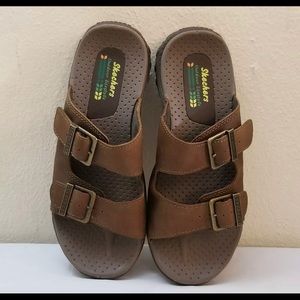 Brown leather strap Skechers womens size 9 sandals